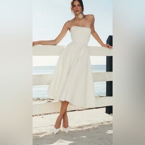Jenny Yoo Carrie White Strapless Dress